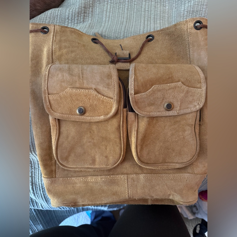 Tan Suede Men's Backpack